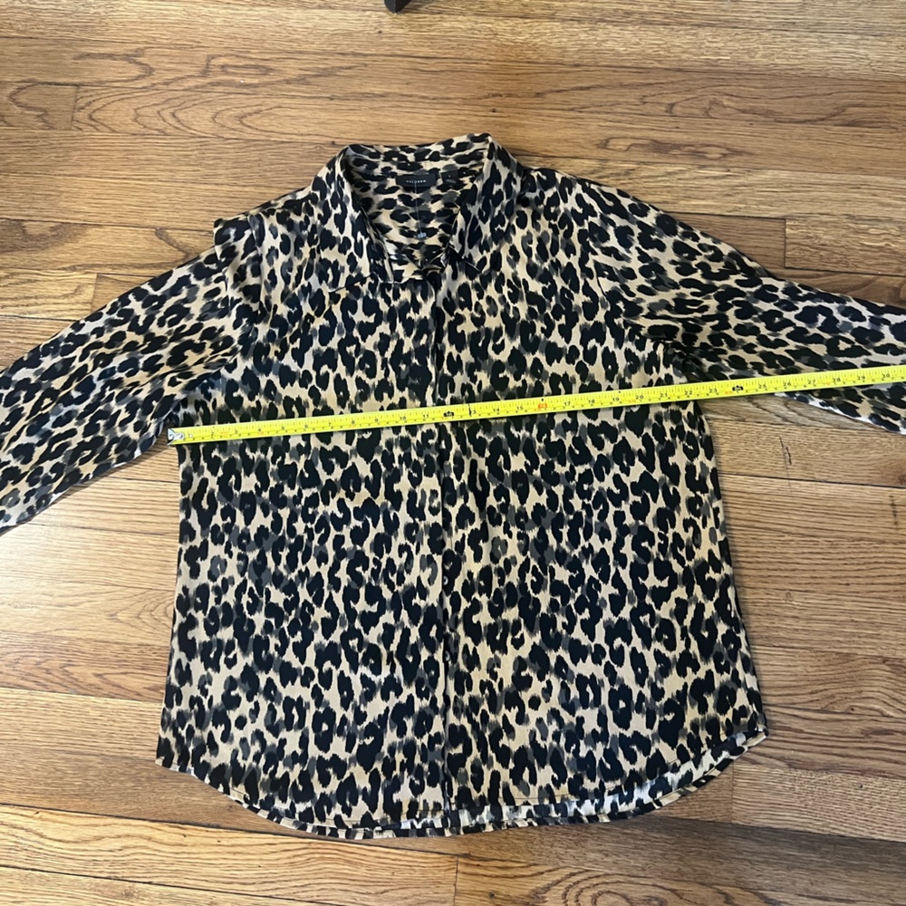 Halogen Leopard Print Button-Down Shirt in Black … - image 5
